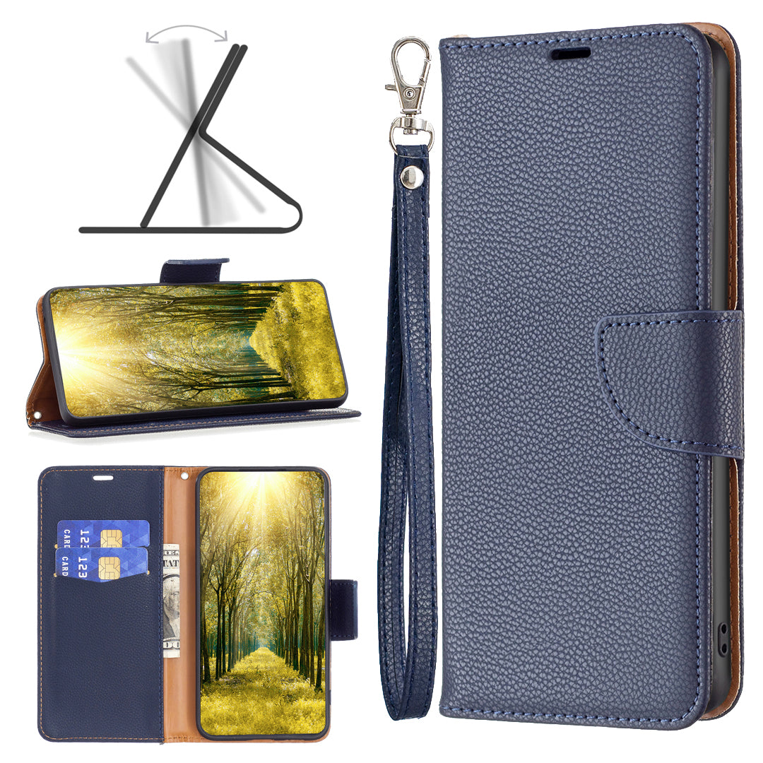 Til Samsung Galaxy A25 5G PU læder telefontaske Pung Litchi Texture Stand Anti-drop telefoncover med rem Til Samsung Galaxy A25 5G PU læder telefontaske Pung Litchi Texture Stand Anti-drop telefoncover med rem